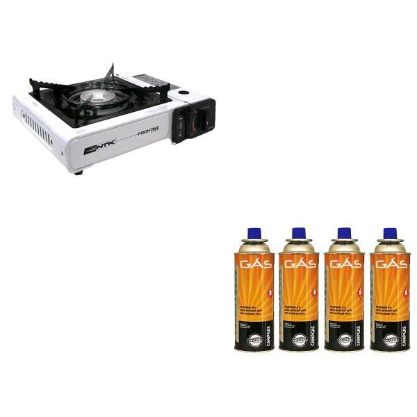 fogareiro horizontal frontier flex cartucho de gas campgas 4 un nautika branco
