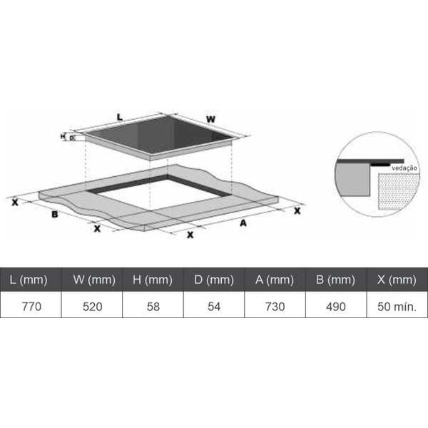 cooktop inducao 4b mci024bg1 dimensional