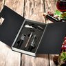 acessorios para vinho com estojo em papelao rigido preto 5 pcs 8920