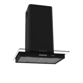 Coifa Ilha Vidro Reto Black 60cm 4 à 5 Bocas - Fogatti