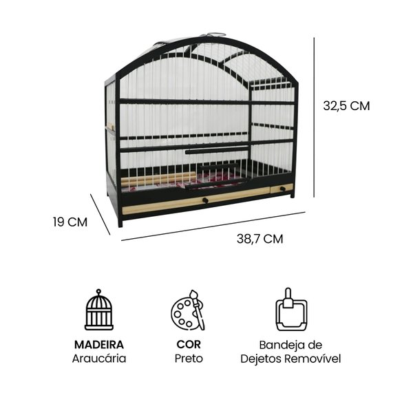 gaiola pequena para passarinho em madeira coleira coleiro coleirinha preto