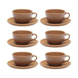 Conjunto de Xicaras de Chá 200ml e Pires Com 06 Peças Flat Estrela do Mar Oxford 