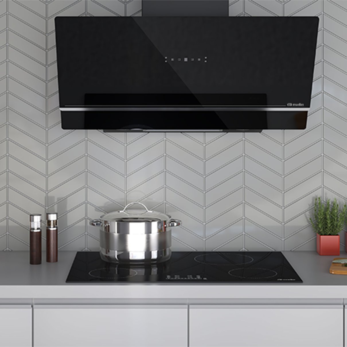 Cooktop de indu&ccedil;&atilde;o com fun&ccedil;&atilde;o turbo ativada