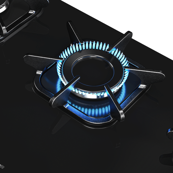 cooktop chama acesa