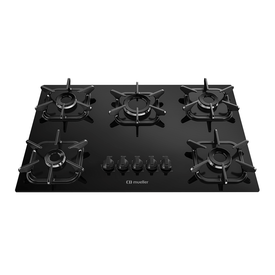 Fogão Cooktop Elétrico Mueller 5 Bocas À Gás Ultra Chama Bivolt Mesa em Vidro