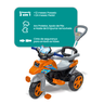 triciclo moto trail infantil 2 em 1 com pedal e empurradorlaranja