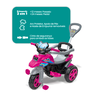 triciclo moto trail infantil 2 em 1 com pedal e empurradorrosa
